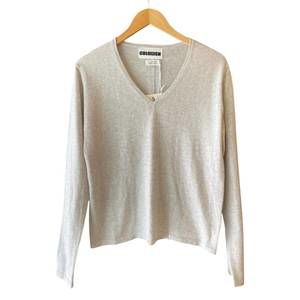 NEW COLORUSH women's easy v-neck sweater in pebble